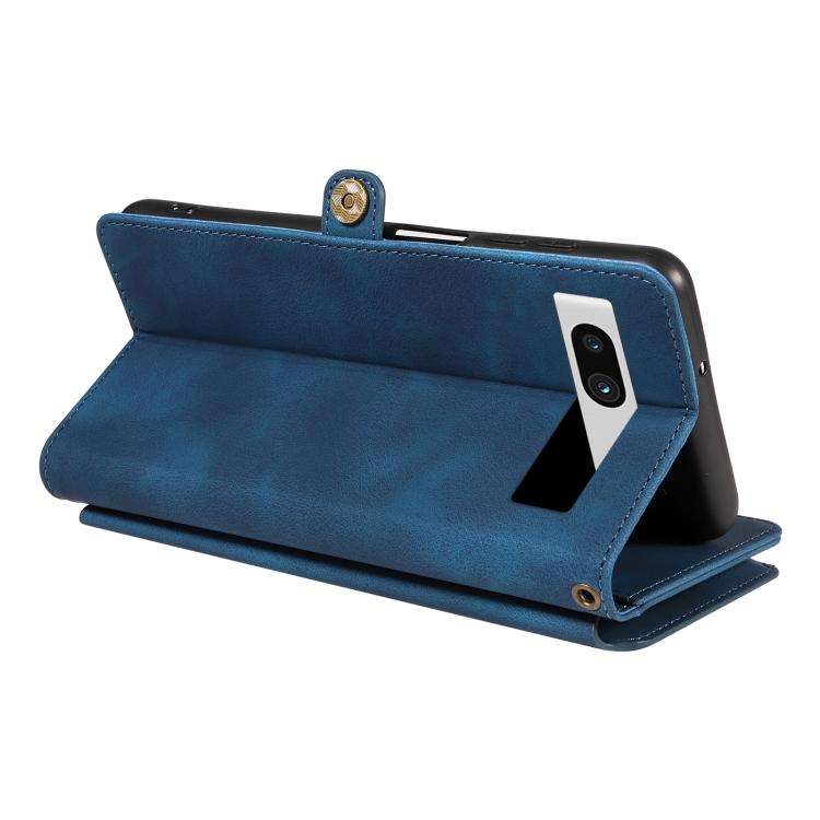 For Google Pixel 7a Fantasy Multifunctional Zipper Wallet Leather Phone Case(Blue)