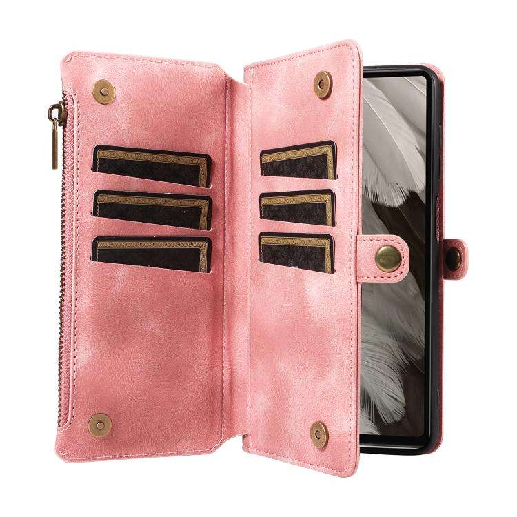 For Google Pixel 7a Fantasy Multifunctional Zipper Wallet Leather Phone Case(Pink)