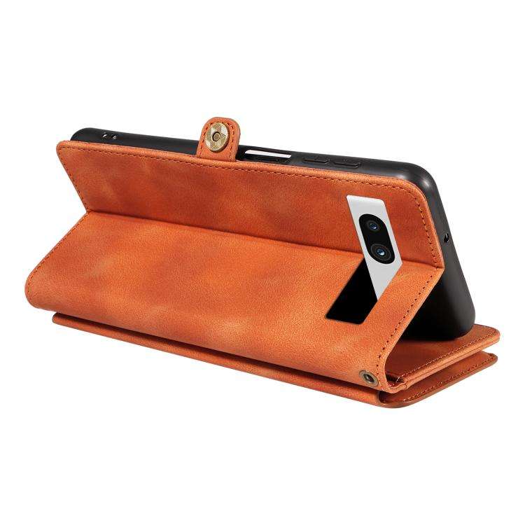 For Google Pixel 7a Fantasy Multifunctional Zipper Wallet Leather Phone Case(Orange)