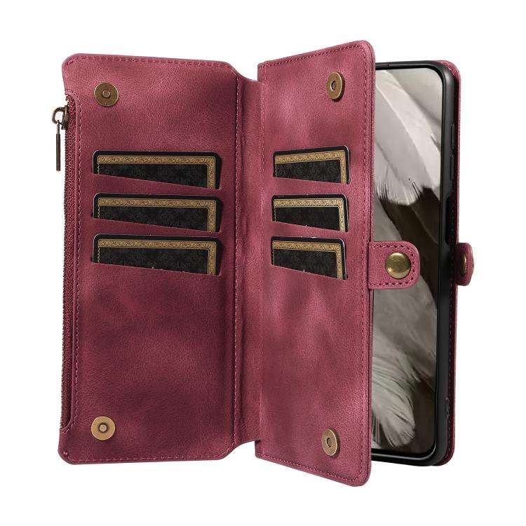 For Google Pixel 8 Pro Fantasy Multifunctional Zipper Wallet Leather Phone Case(Purple)