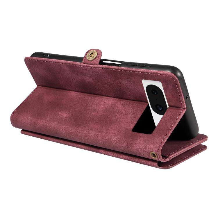 For Google Pixel 8 Pro Fantasy Multifunctional Zipper Wallet Leather Phone Case(Purple)