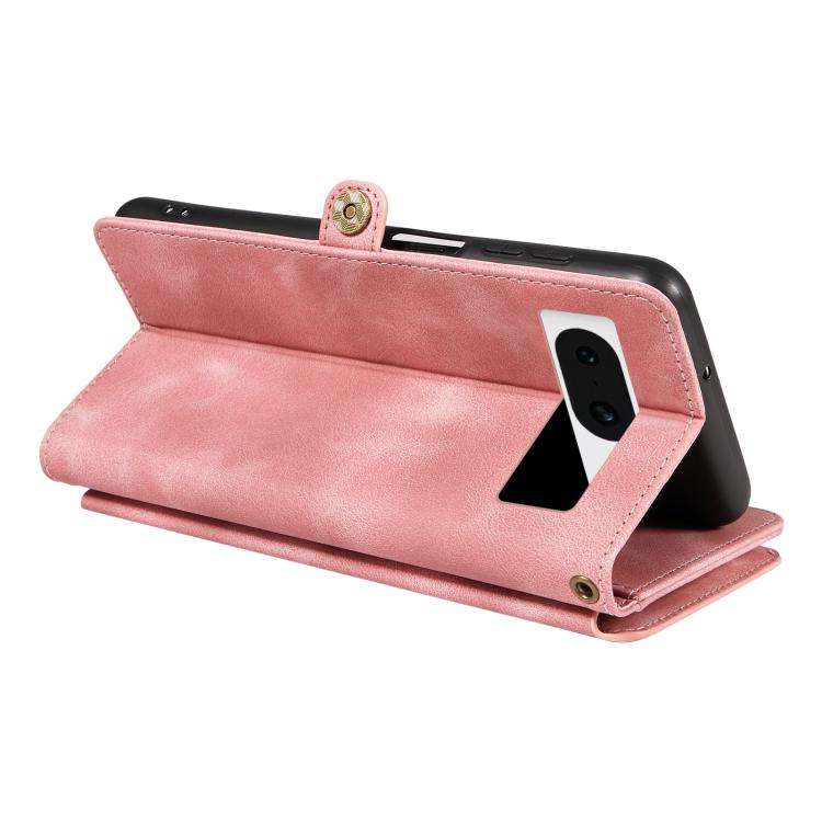 For Google Pixel 8 Pro Fantasy Multifunctional Zipper Wallet Leather Phone Case(Pink)