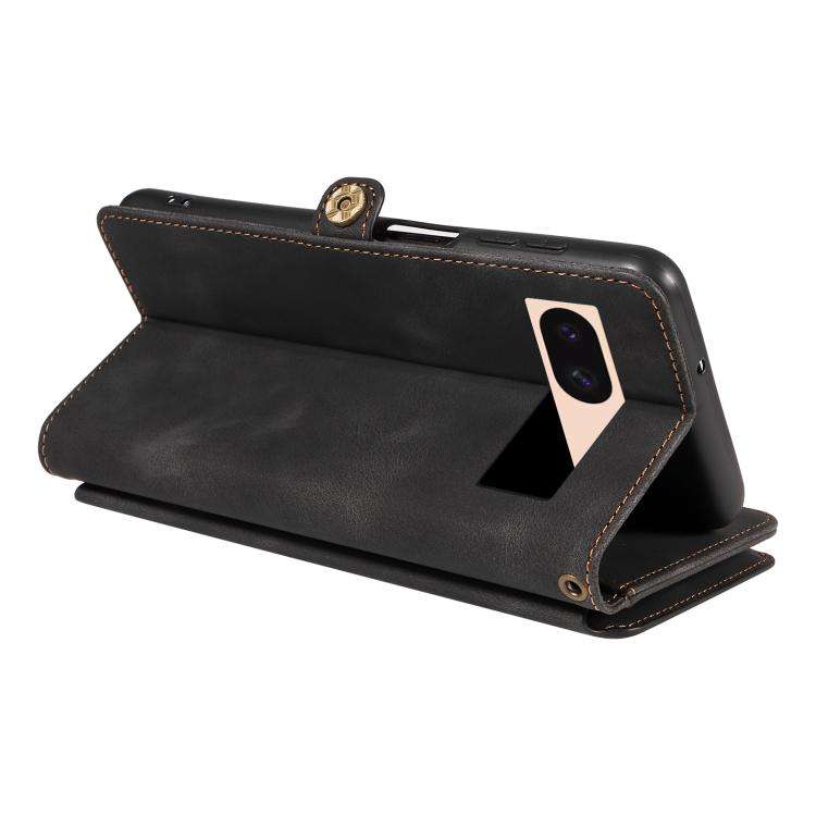 For Google Pixel 8a Fantasy Multifunctional Zipper Wallet Leather Phone Case(Black)