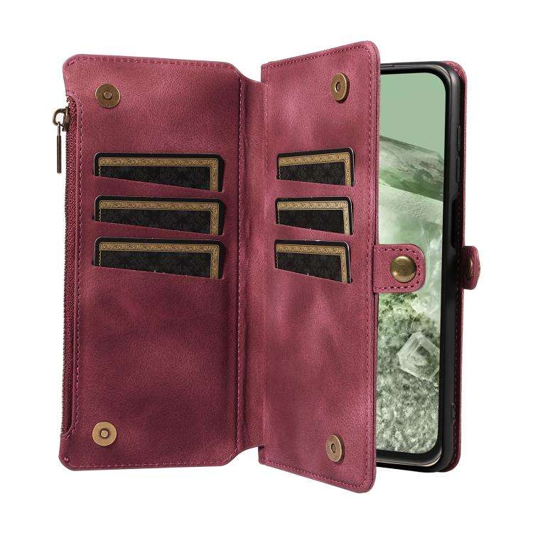 For Google Pixel 8a Fantasy Multifunctional Zipper Wallet Leather Phone Case(Purple)