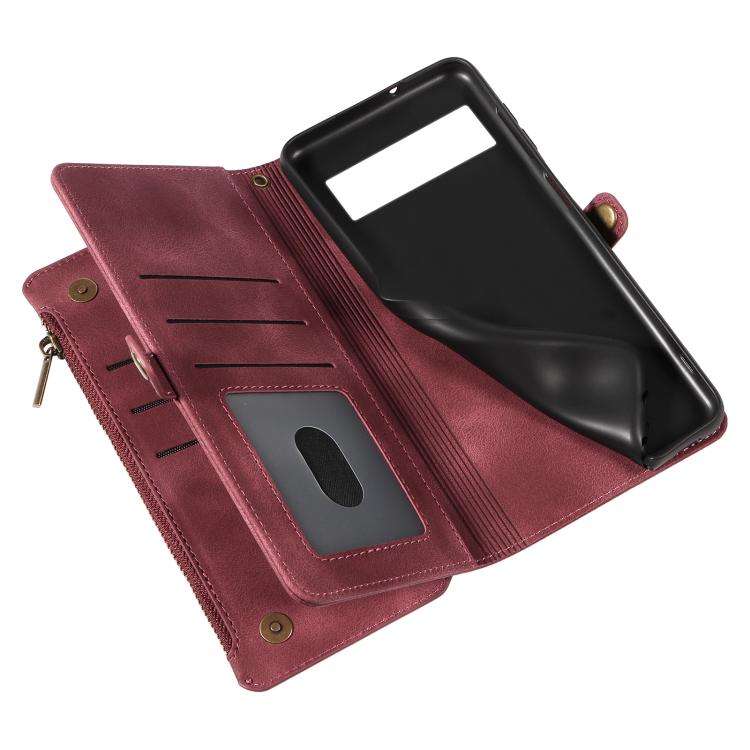 For Google Pixel 8a Fantasy Multifunctional Zipper Wallet Leather Phone Case(Purple)