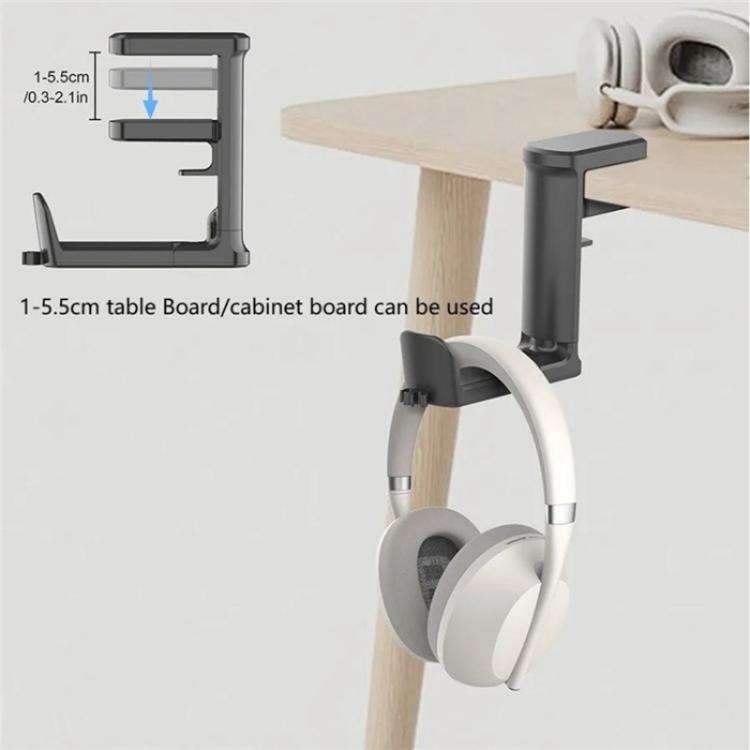 XWJ-EJJ01 360 Degree Rotatable Under Desk Storage Bracket Gaming Headset Holder(White)