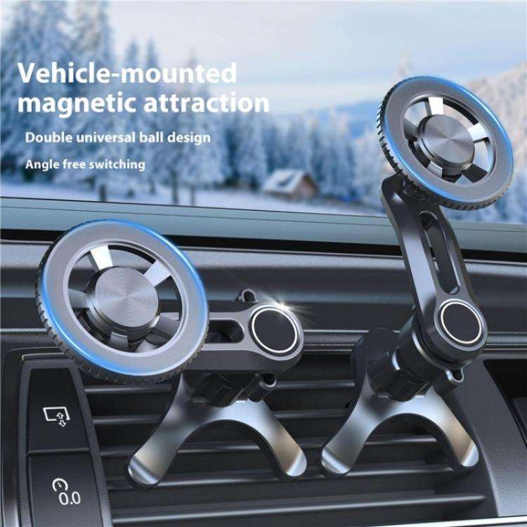 V005 360 Degree Rotatable Air Vent Holder Bracket Compatible With MagSafe Car Phone Mount(Gear Type)