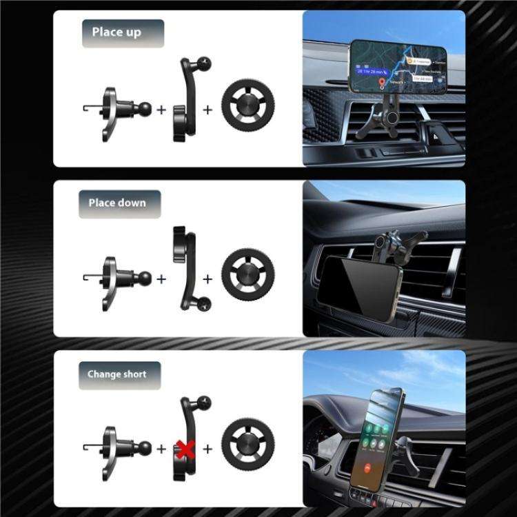 V005 360 Degree Rotatable Air Vent Holder Bracket Compatible With MagSafe Car Phone Mount(Gear Type)