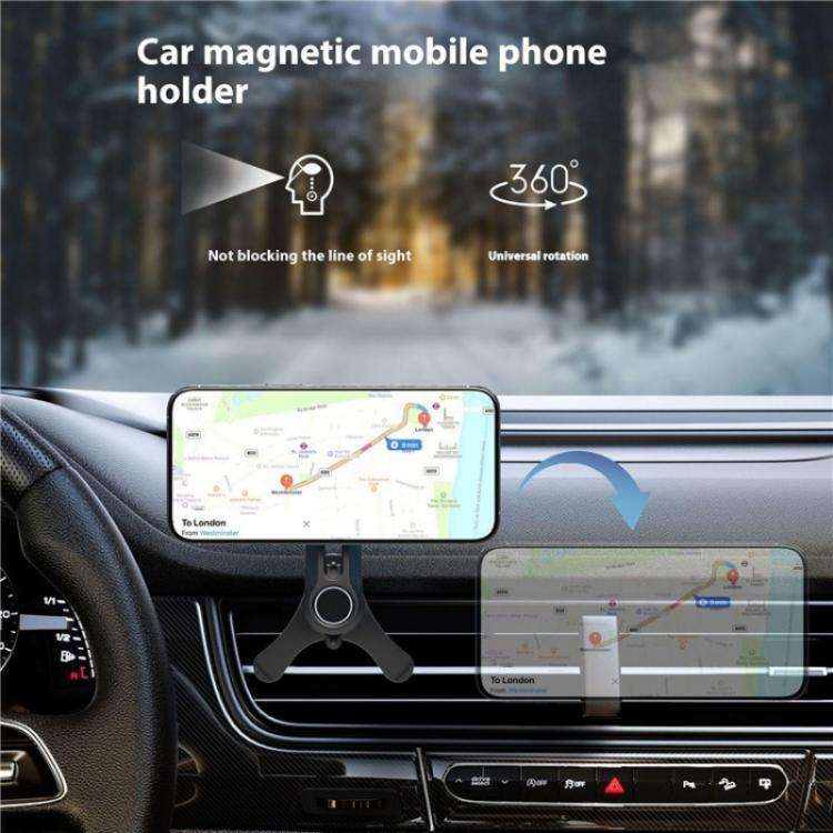 V005 360 Degree Rotatable Air Vent Holder Bracket Compatible With MagSafe Car Phone Mount(Gear Type)