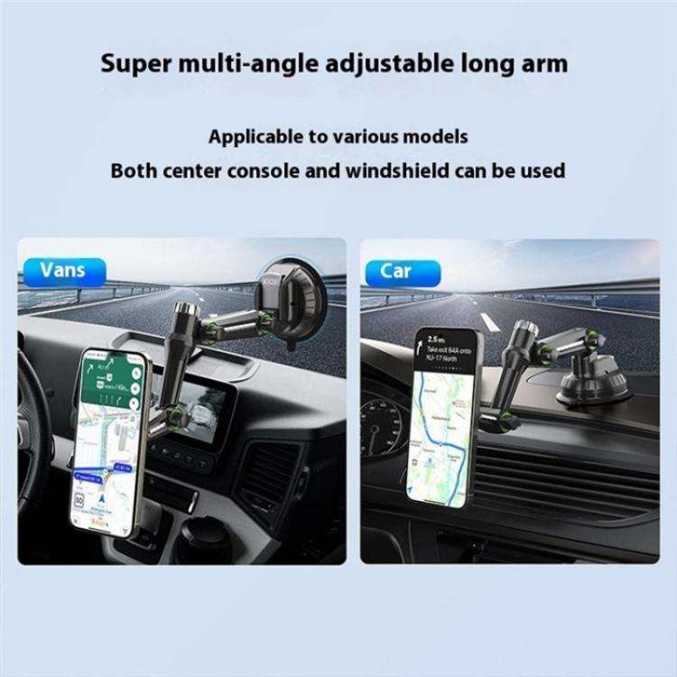 XWJ-JX04 Dashboard Windshield Magnetic Car Mount Suction Cup Base Long Arm Holder(Single Hole)