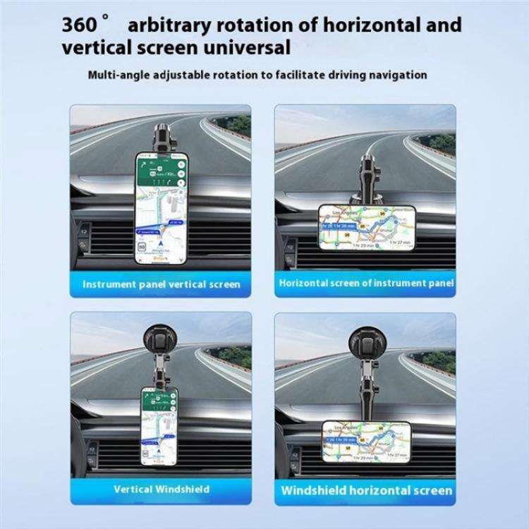 XWJ-JX04 Dashboard Windshield Magnetic Car Mount Suction Cup Base Long Arm Holder(Single Hole)