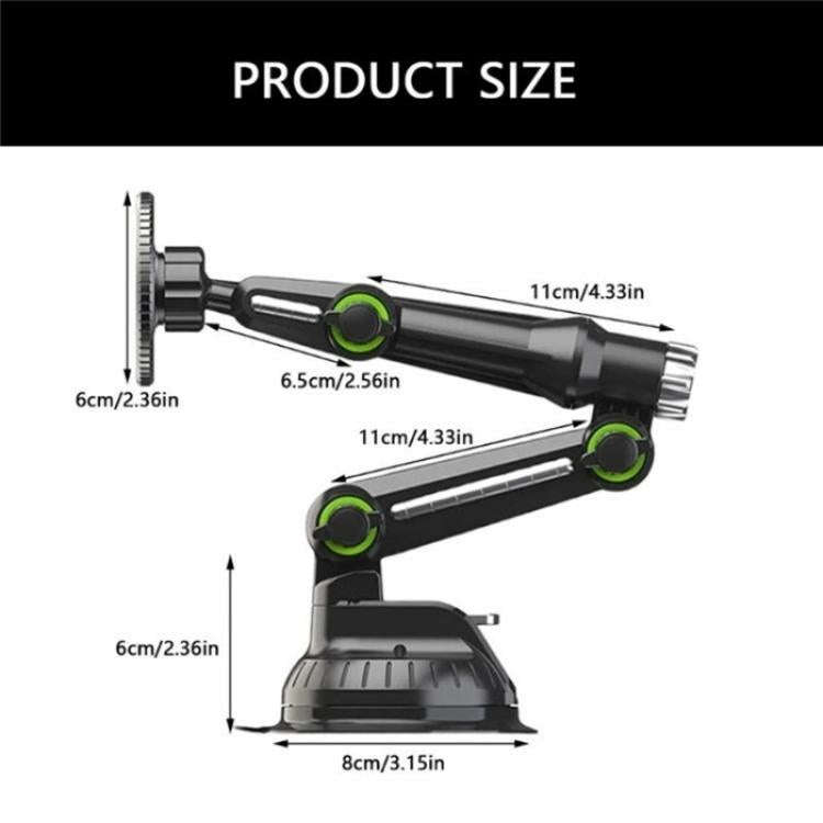 XWJ-JX04 Dashboard Windshield Magnetic Car Mount Suction Cup Base Long Arm Holder(Single Hole)