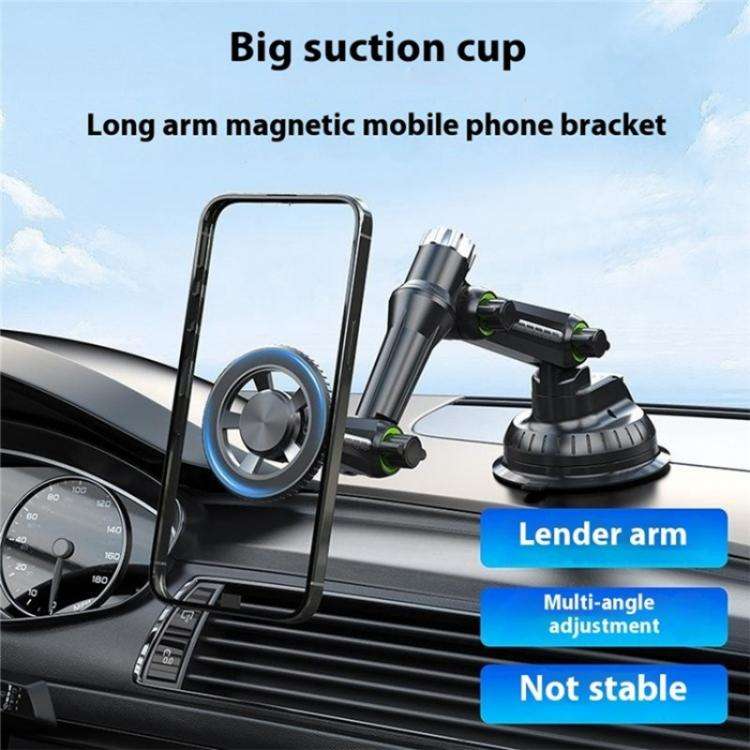 XWJ-JX04 Dashboard Windshield Magnetic Car Mount Suction Cup Base Long Arm Holder(Single Hole)