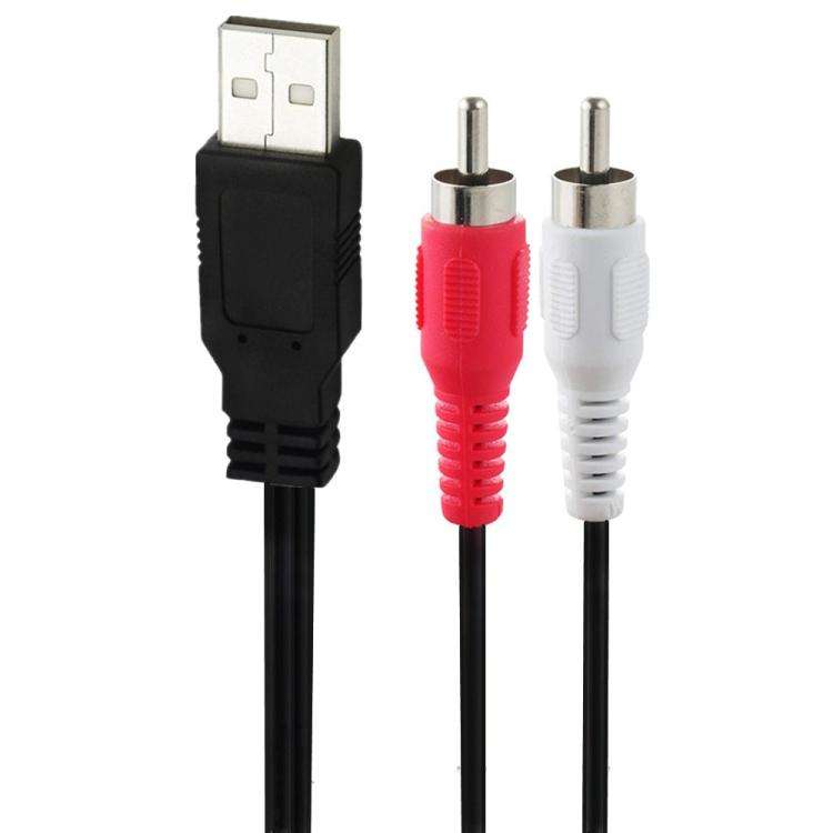 JUNSUNMAY 1.5m USB 2.0 Male to 2 RCA Male Video AV Converter Audio Splitter Cable