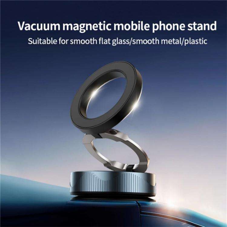 X28 Vacuum Suction Phone Mount 360 Degree Rotating Magnetic Car Phone Holder(Black)