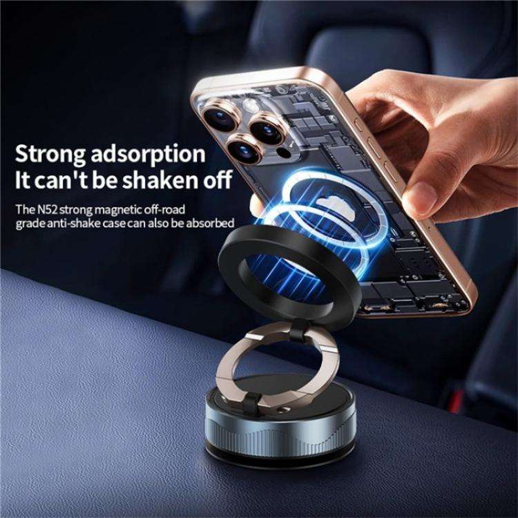 X28 Vacuum Suction Phone Mount 360 Degree Rotating Magnetic Car Phone Holder(Black)