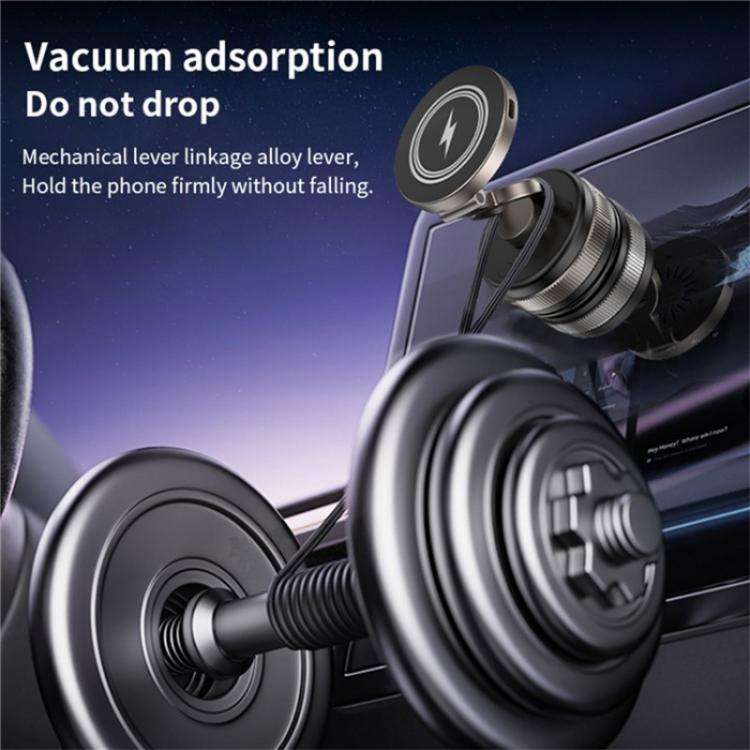 D1W Wireless Charger Magnetic Car Phone Holder Foldable Vacuum Suction Phone Mount Stand