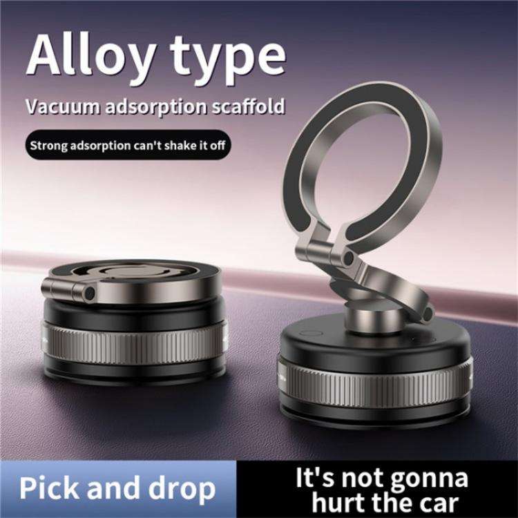 D1X Hands-Free Suction Cup Phone Holder Foldable Vacuum Magnetic Car Phone Mount