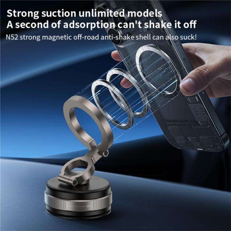 D1X Hands-Free Suction Cup Phone Holder Foldable Vacuum Magnetic Car Phone Mount