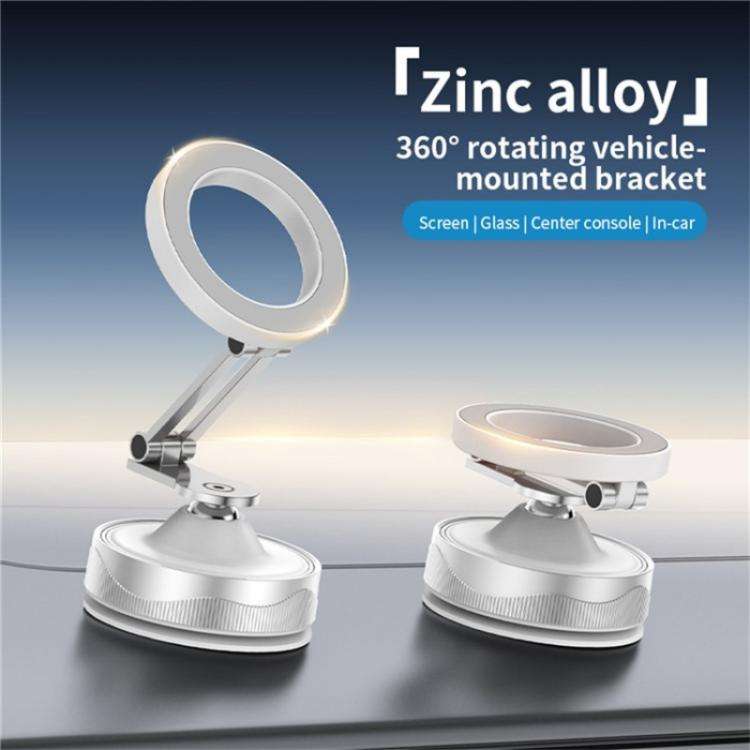 X30 Car Foldable Cell Phone Stand Suction Cup Mount Vacuum Magnetic Car Phone Holder(White)