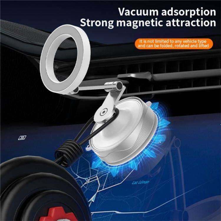 X30 Car Foldable Cell Phone Stand Suction Cup Mount Vacuum Magnetic Car Phone Holder(White)