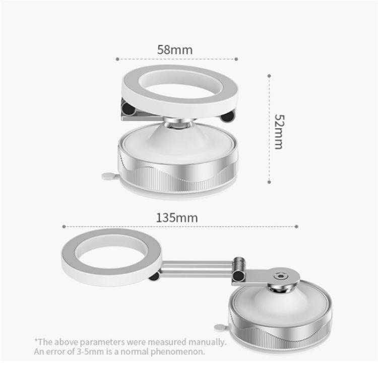 X30 Car Foldable Cell Phone Stand Suction Cup Mount Vacuum Magnetic Car Phone Holder(White)