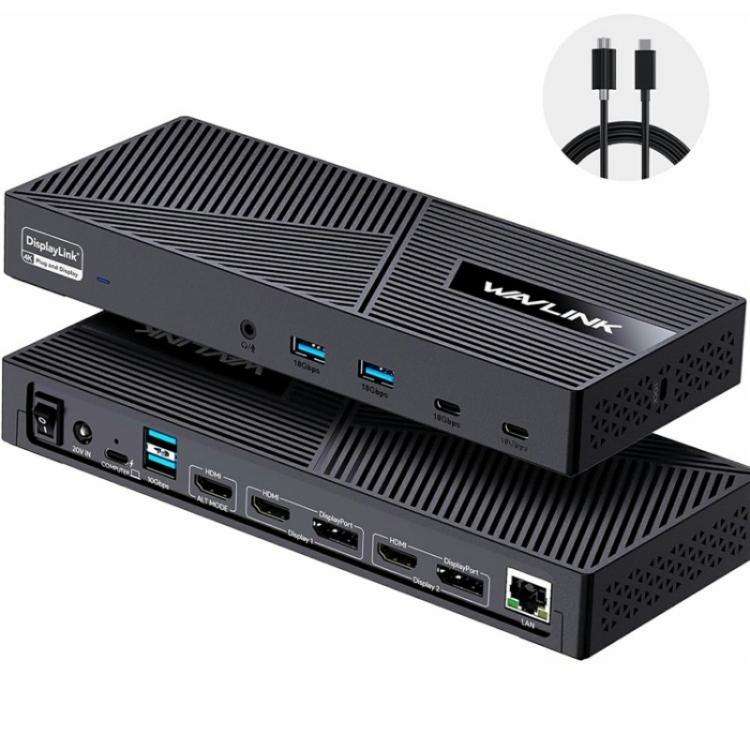 WAVLINK UG63PD25 15 in 1 DisplayLink Docking Station Support Triple Display 130W Power-in(AU Plug)