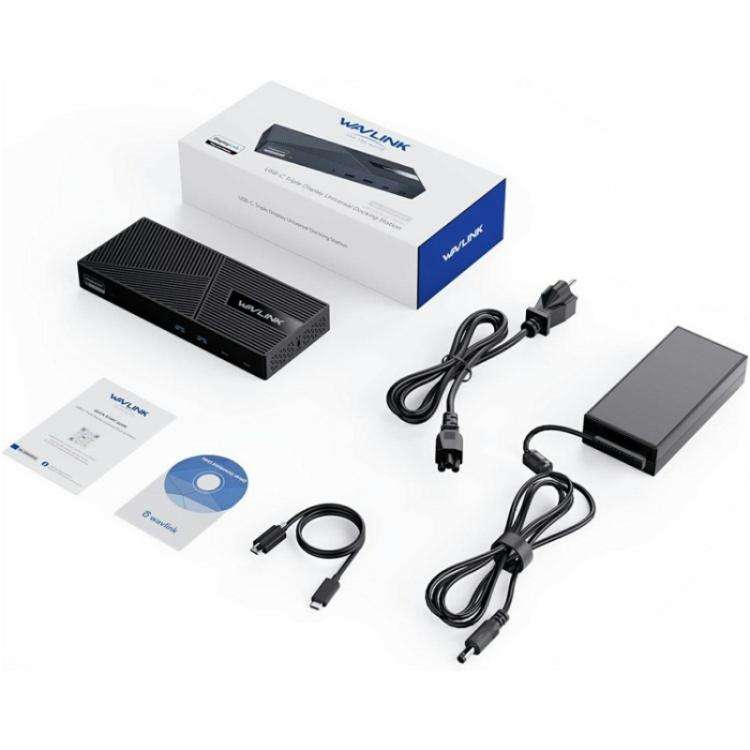 WAVLINK UG63PD25 15 in 1 DisplayLink Docking Station Support Triple Display 130W Power-in(UK Plug)