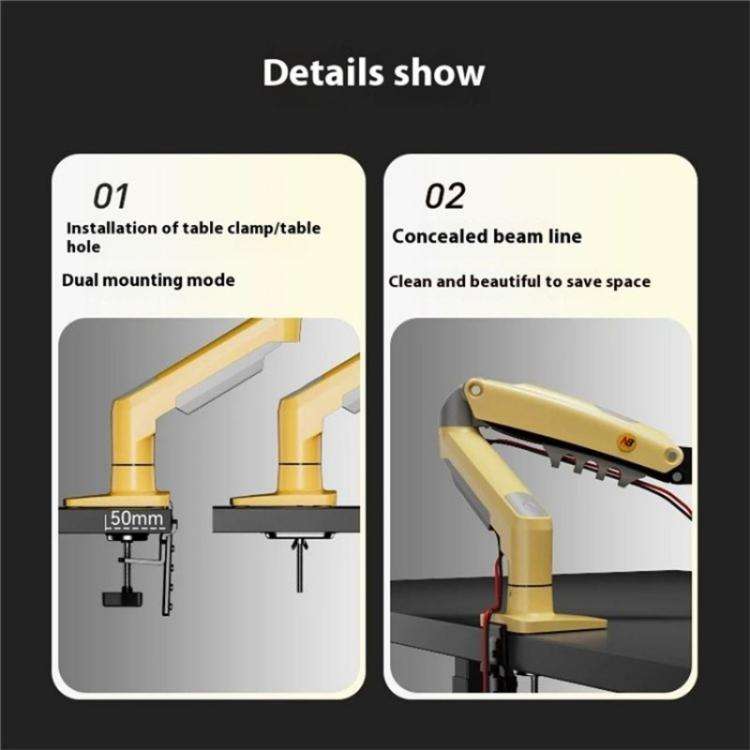 NORTH BAYOU F80 Adjustable Height Monitor Arm 17-30 Inch Displays Desk Mount Stand(Lake Blue)