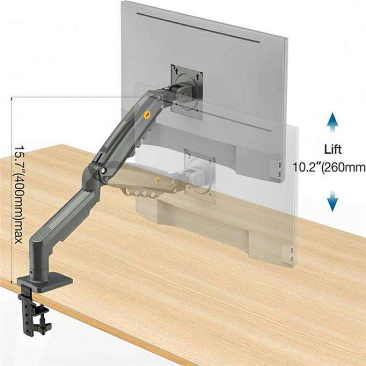 NORTH BAYOU F80 White Adjustable Height Mechanical Desk Mount 17-30 Inch Displays Stand