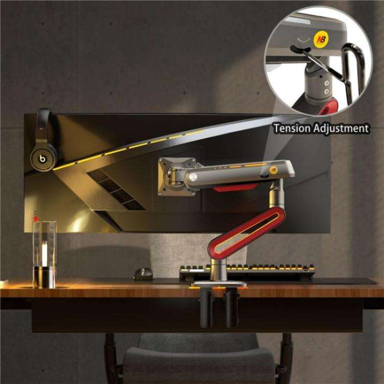 NORTH BAYOU L60 RGB Light Desk Mount Bracket 32-60 Inch Gaming Monitor Arm Stand