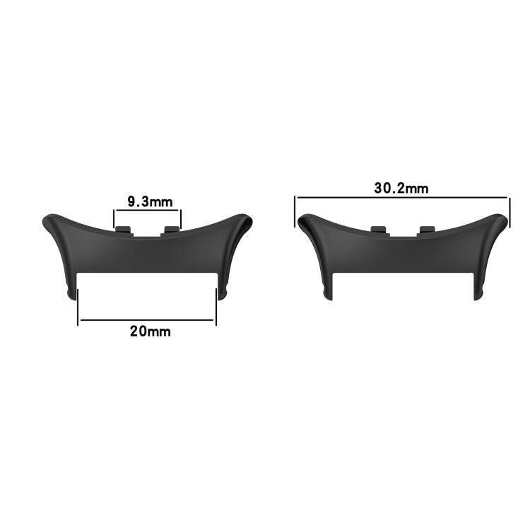 For vivo watch5 1 Pair 20mm 316 Stainless Steel Metal Watch Band Connector(Black)