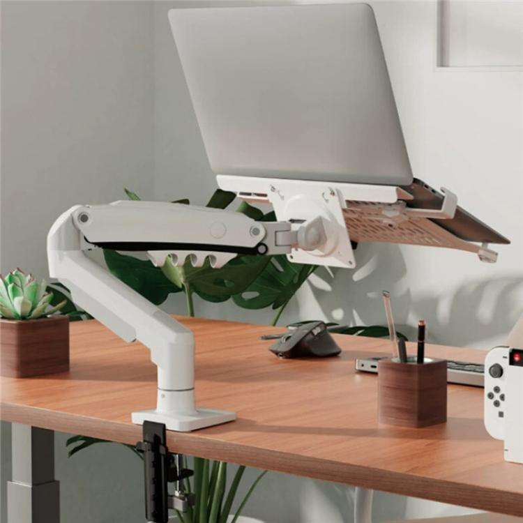 NORTH BAYOU F80-FP For 17-30 Inch Laptop Height Adjustable Desktop Mount Bracket(White)