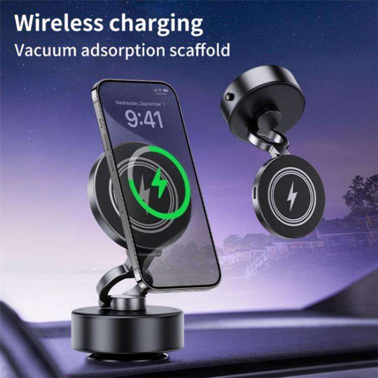 D1 15W Wireless Charging Electric Vacuum Suction Multi  Angle Rotating Car Phone Holder