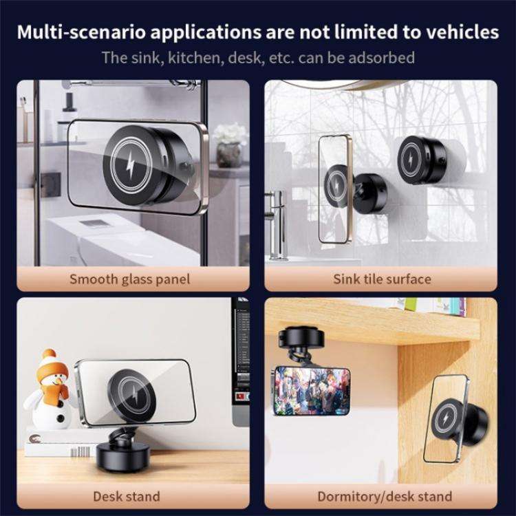 D1 15W Wireless Charging Electric Vacuum Suction Multi  Angle Rotating Car Phone Holder