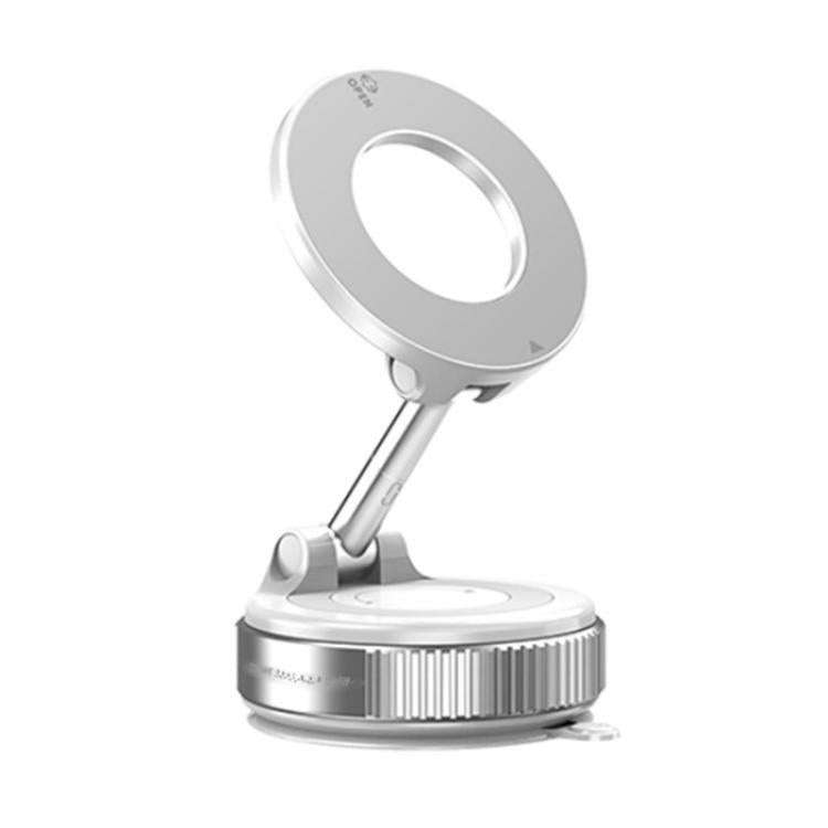 K007 Dashboard Stand 360 Degree Rotation Car Suction Cup Base Magnetic Mount Phone Holder(White)