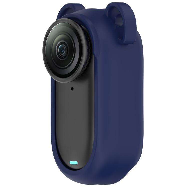 For Insta 360 Go 3S / Go 3  Solid Color Silicone Protective Case(Dark Blue)