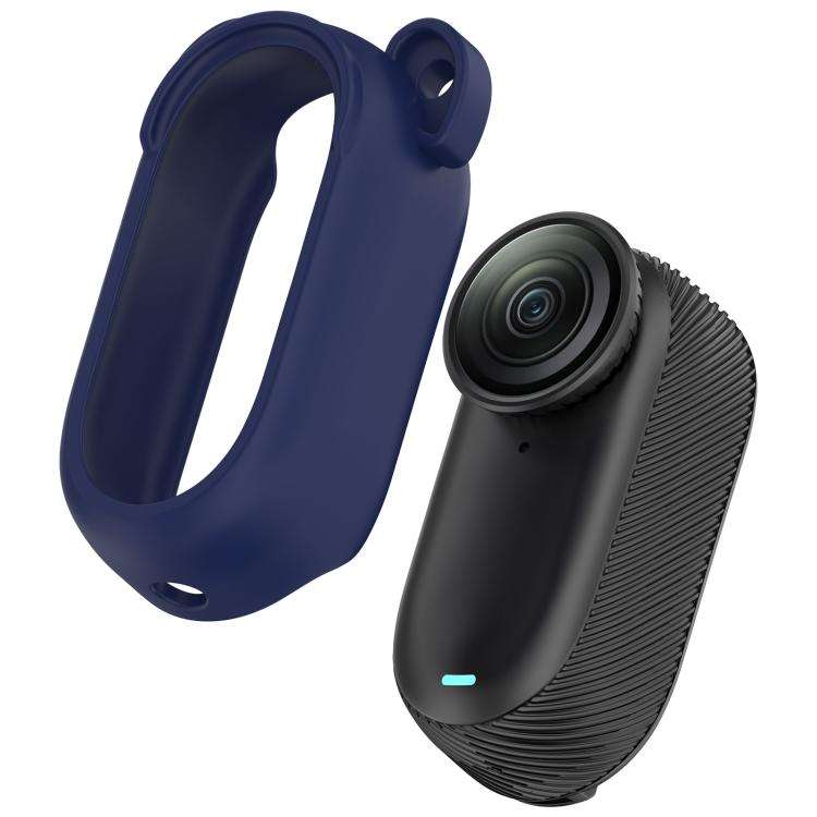 For Insta 360 Go 3S / Go 3  Solid Color Silicone Protective Case(Dark Blue)