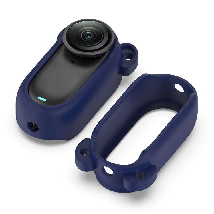 For Insta 360 Go 3S / Go 3  Solid Color Silicone Protective Case(Dark Blue)