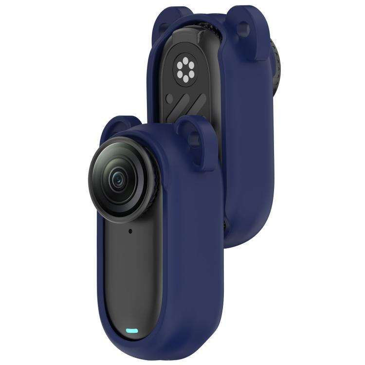 For Insta 360 Go 3S / Go 3  Solid Color Silicone Protective Case(Dark Blue)