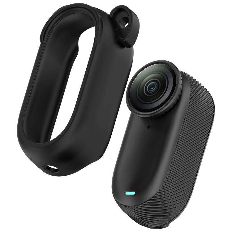 For Insta 360 Go 3S / Go 3  Solid Color Silicone Protective Case(Black)