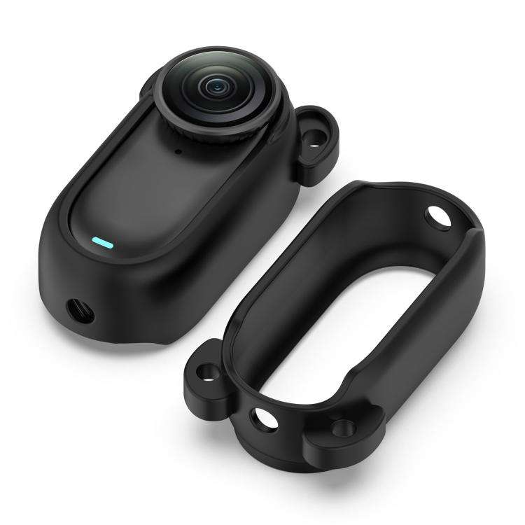 For Insta 360 Go 3S / Go 3  Solid Color Silicone Protective Case(Black)
