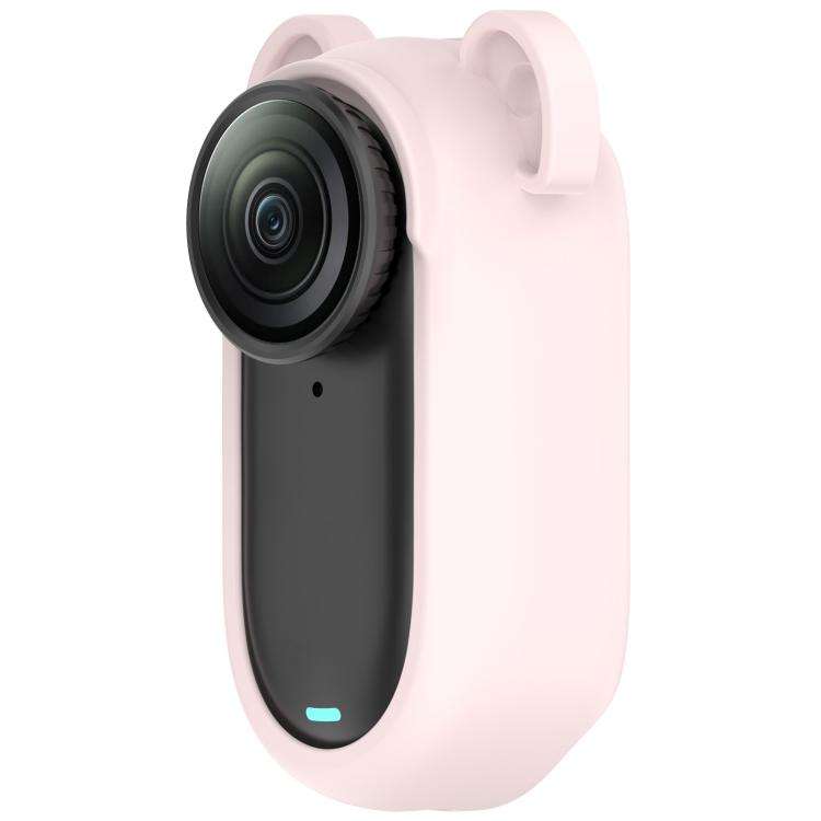 For Insta 360 Go 2 Solid Color Silicone Protective Case(Light Pink)
