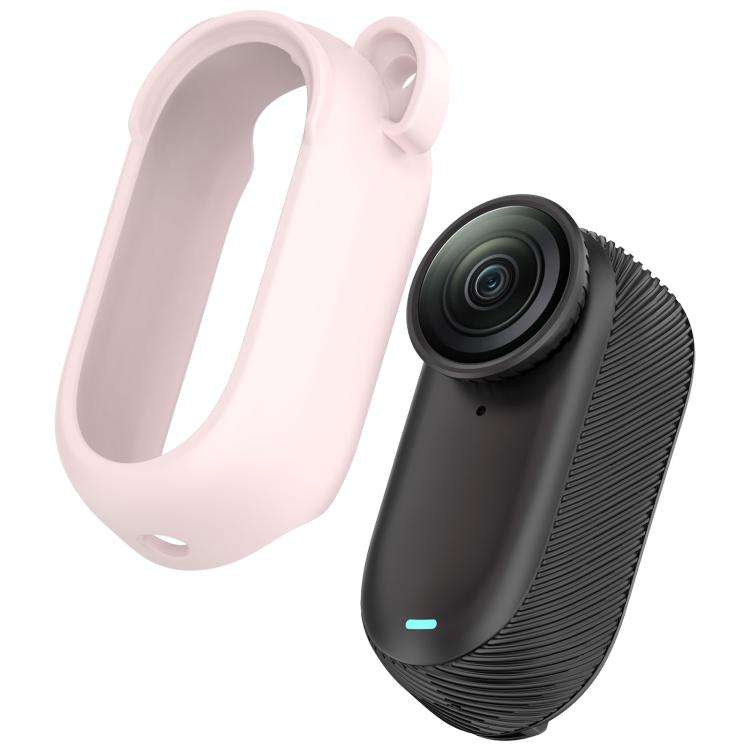 For Insta 360 Go 2 Solid Color Silicone Protective Case(Light Pink)