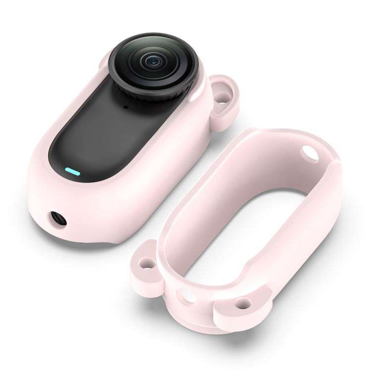 For Insta 360 Go 2 Solid Color Silicone Protective Case(Light Pink)