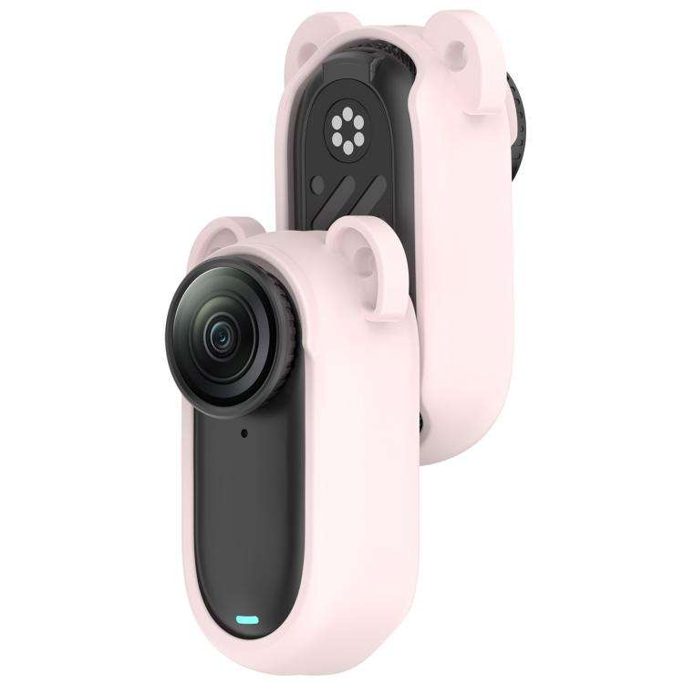 For Insta 360 Go 2 Solid Color Silicone Protective Case(Light Pink)