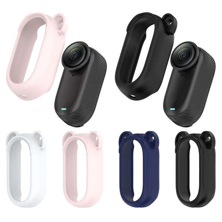 For Insta 360 Go 3S / Go 3  Solid Color Silicone Protective Case(Black)