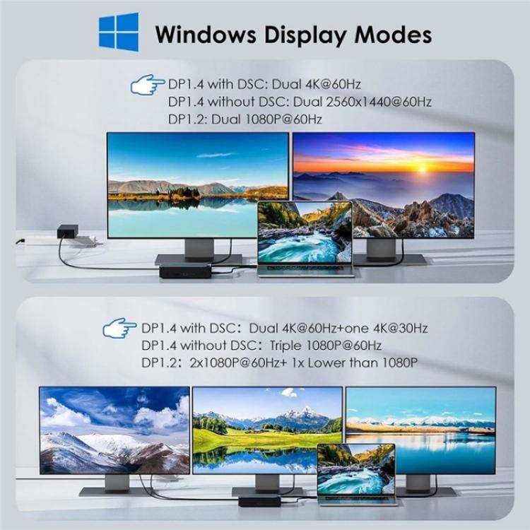 WAVLINK UMD23M For Laptop Tablet 13 in 1 USB-C Hub 10Gbps M.2 Pcie / SATA SSD Enclosure(US Plug)