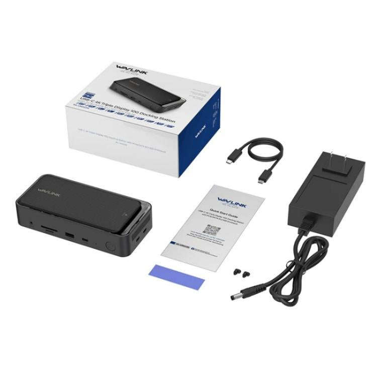 WAVLINK UMD23M For Laptop Tablet 13 in 1 USB-C Hub 10Gbps M.2 Pcie / SATA SSD Enclosure(UK Plug)