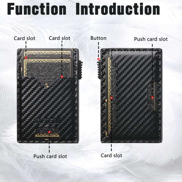 The Suteni carbon fiber pattern double-sided card insertion button automatically ejects the card ...